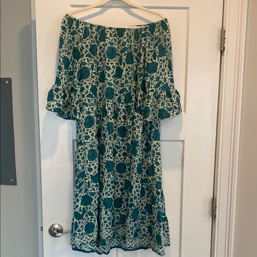 Natalie Martin Silk Teal Floral Dress